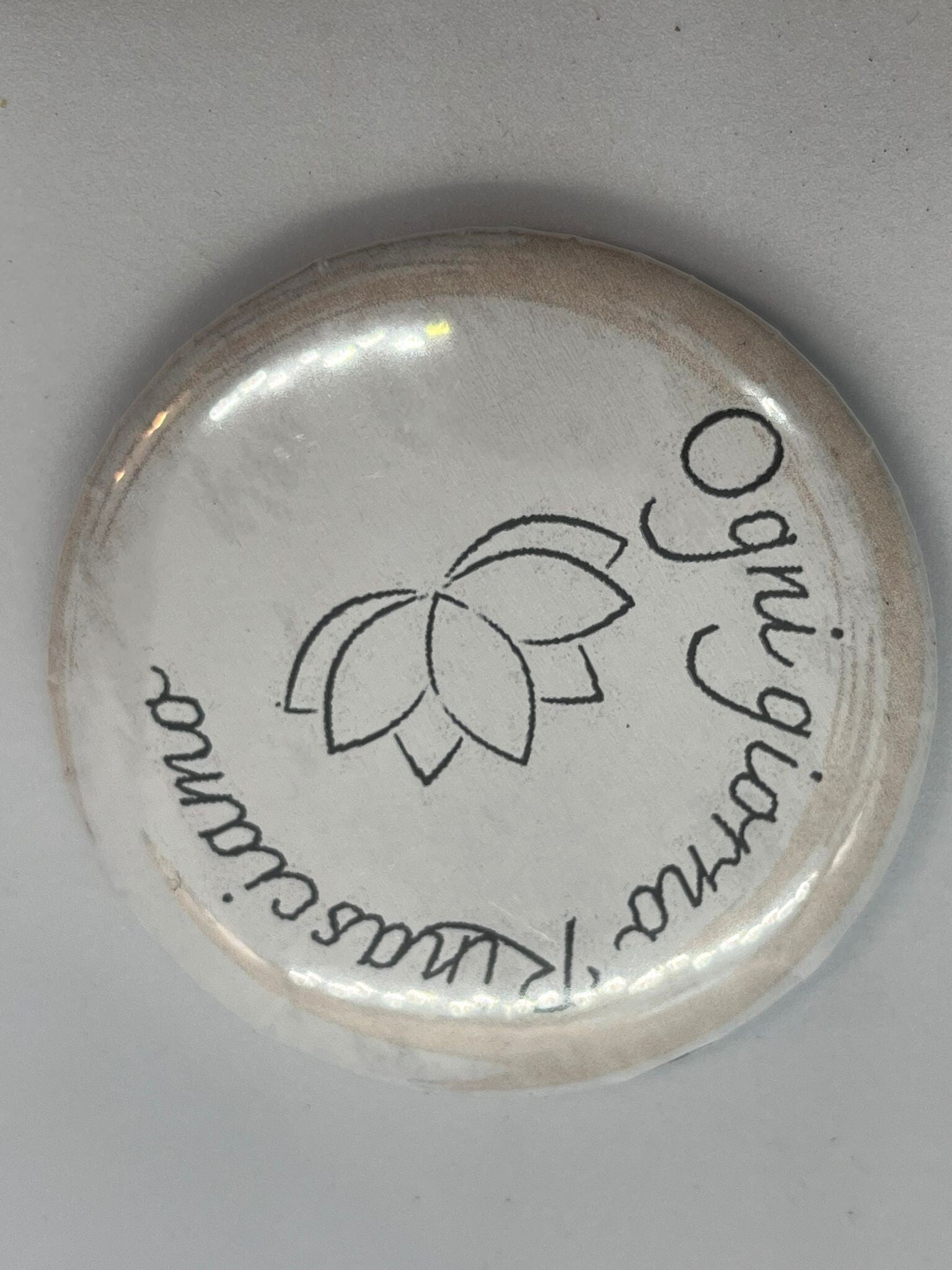 SPILLA CON FRASE " OGNI GIORNO RINASCIAMO"