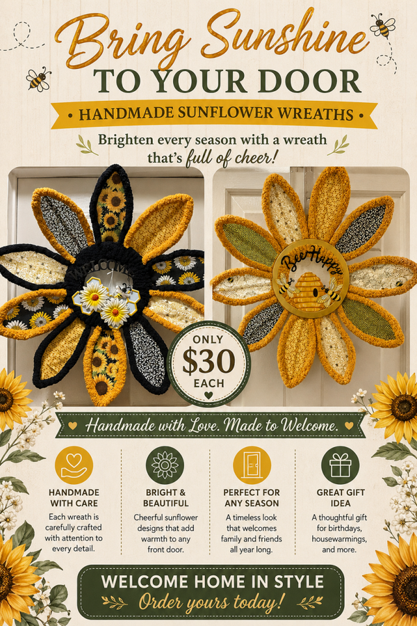 Sunflower door wreaths