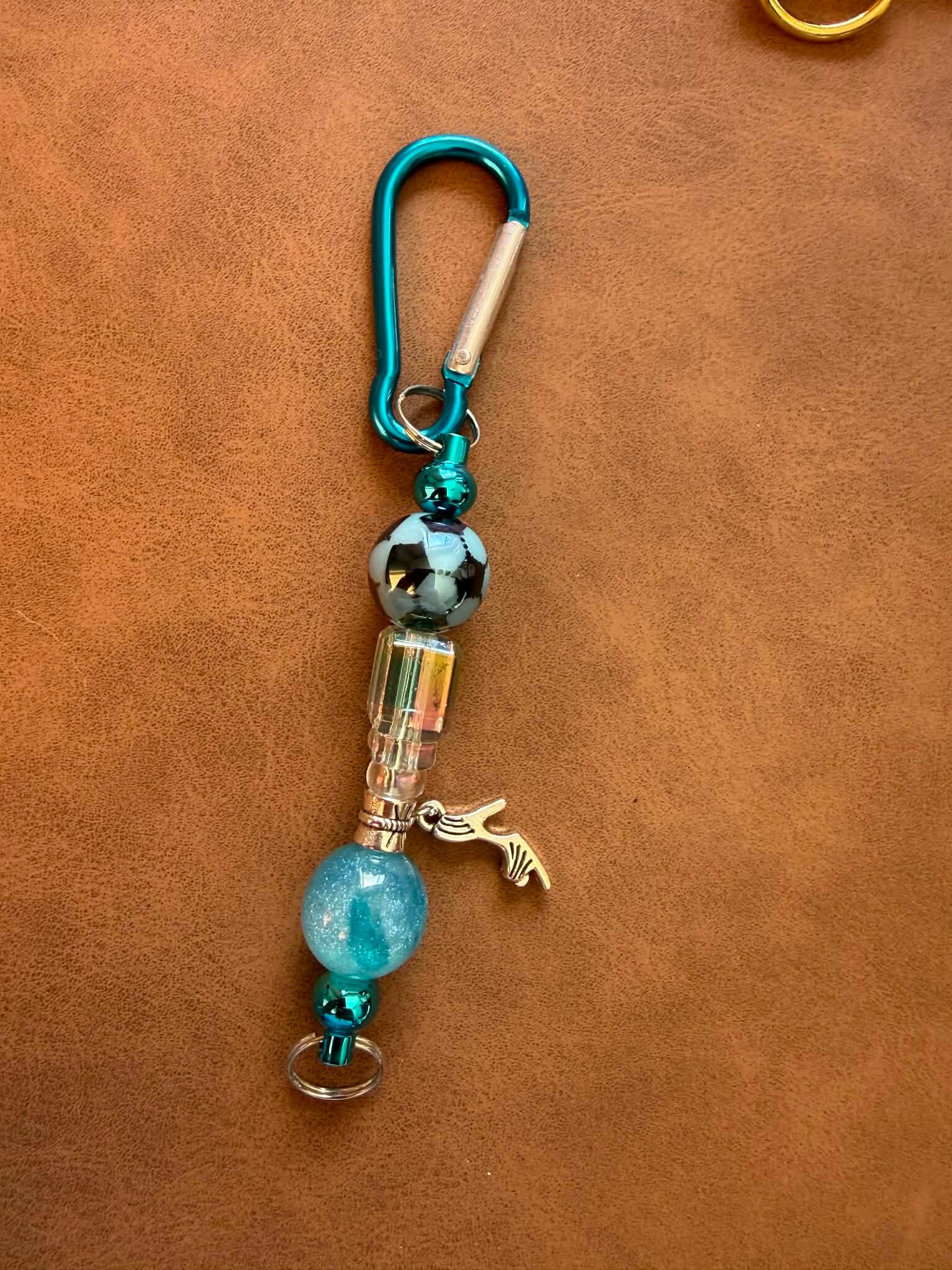 Handgemaakte blauwe sleutelhanger