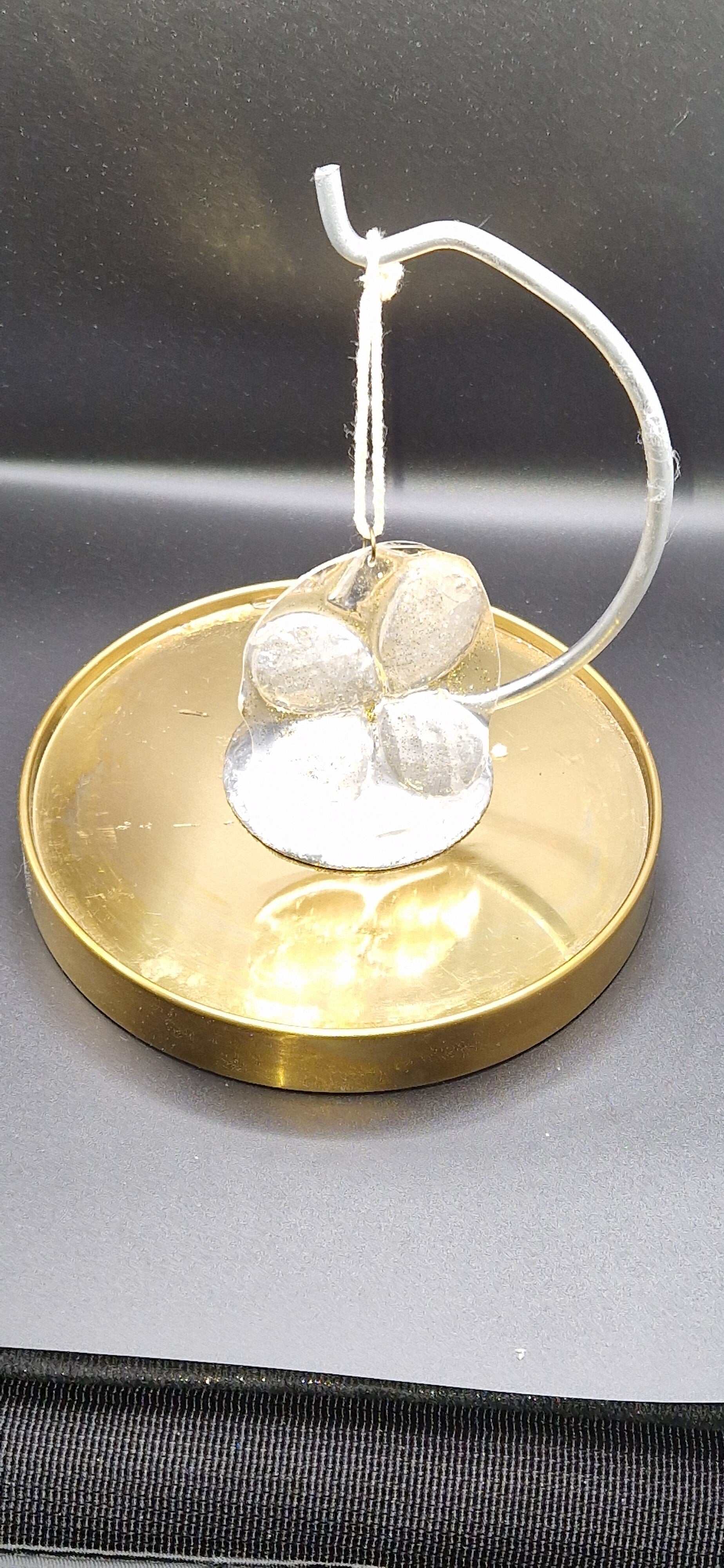 Décoration trèfle à quatre feuilles en résine, couleur transparent