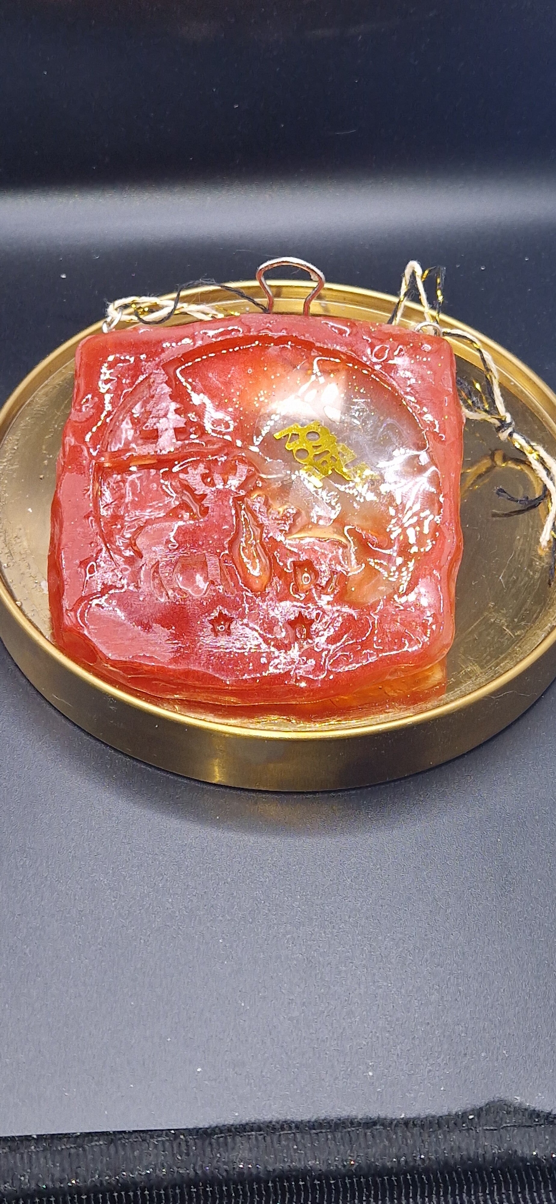 Décoration Noël rectangle motif cerf rouge bordeaux