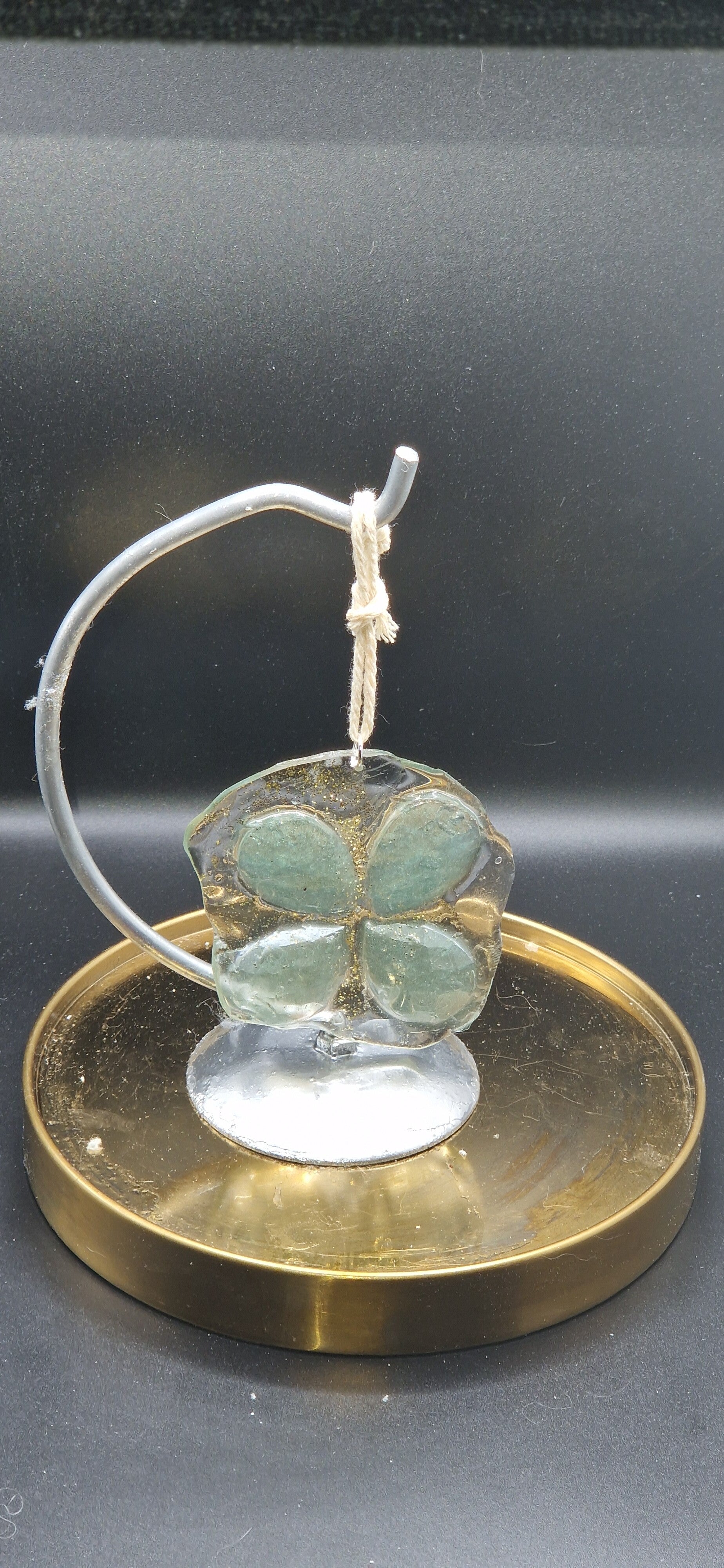 Décoration trèfle à quatre feuilles en résine, couleur verte