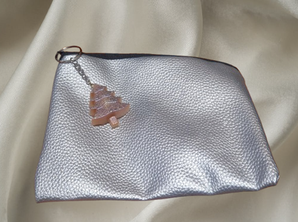 Pochette simili cuir argenté