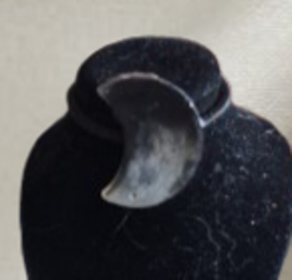 Élastique à cheveux en résine forme gros croissant lune noir et blanc, cordon élastique noir