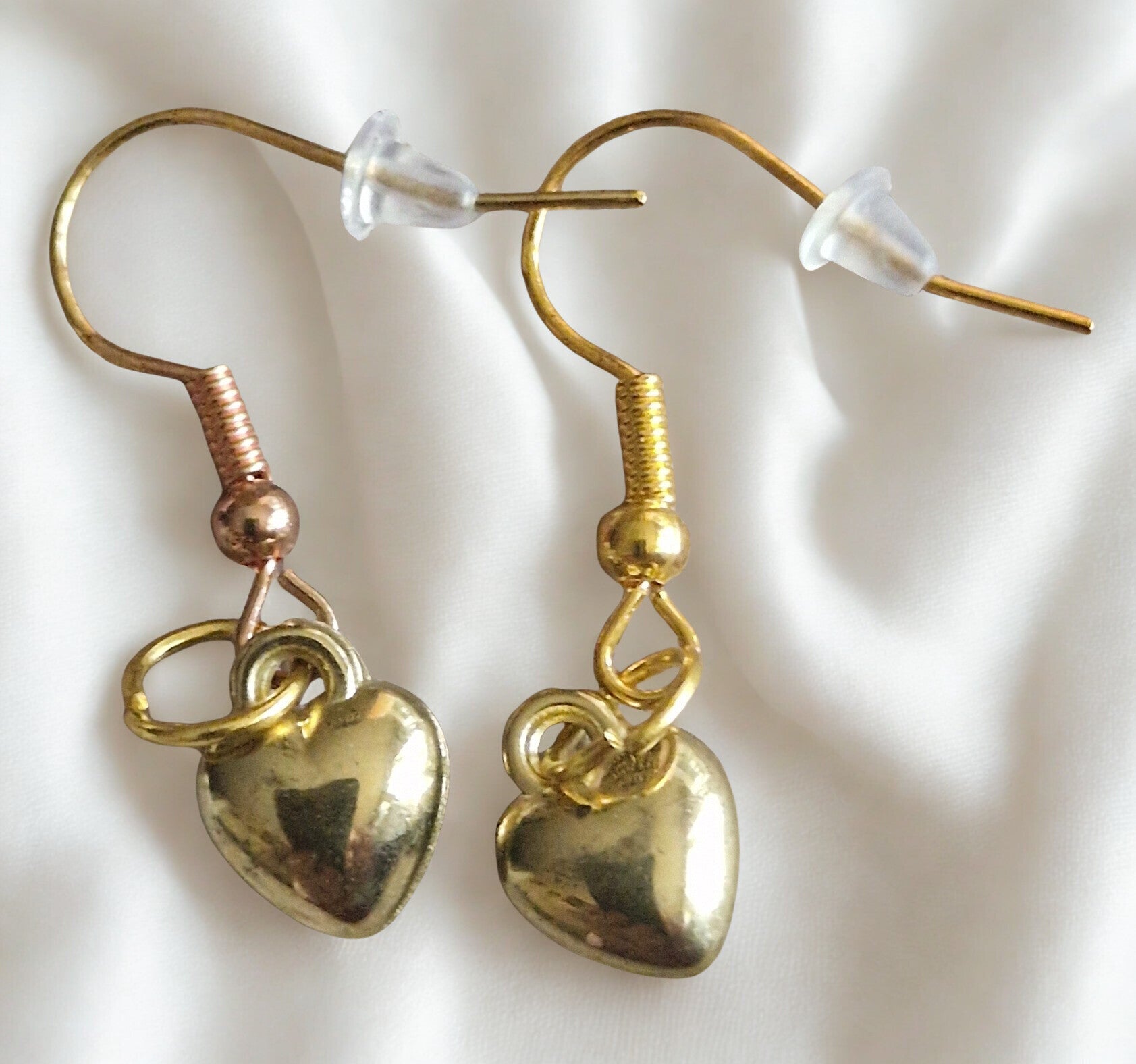 Boucles d'oreilles acier motif coeur  doré