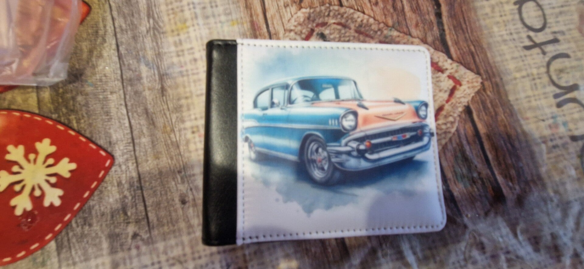 Portefeuille imprimé voiture ancienne modèle 1