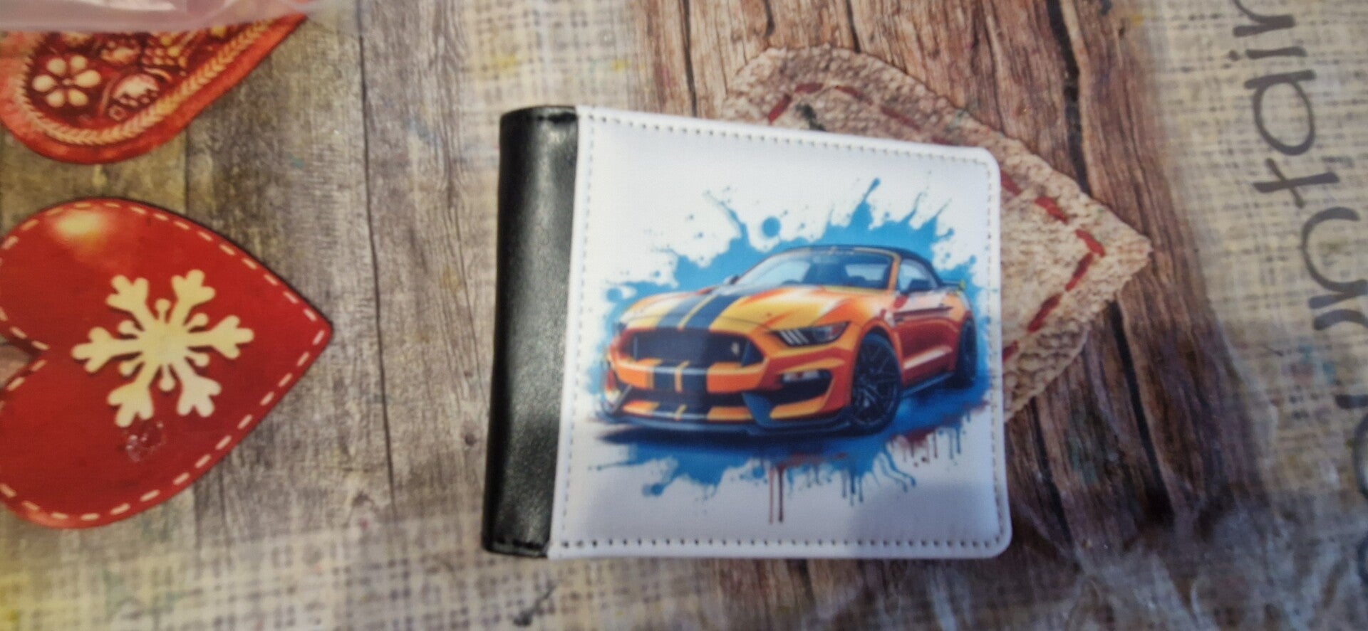 Portefeuille imprimé voiture sport modèle 1