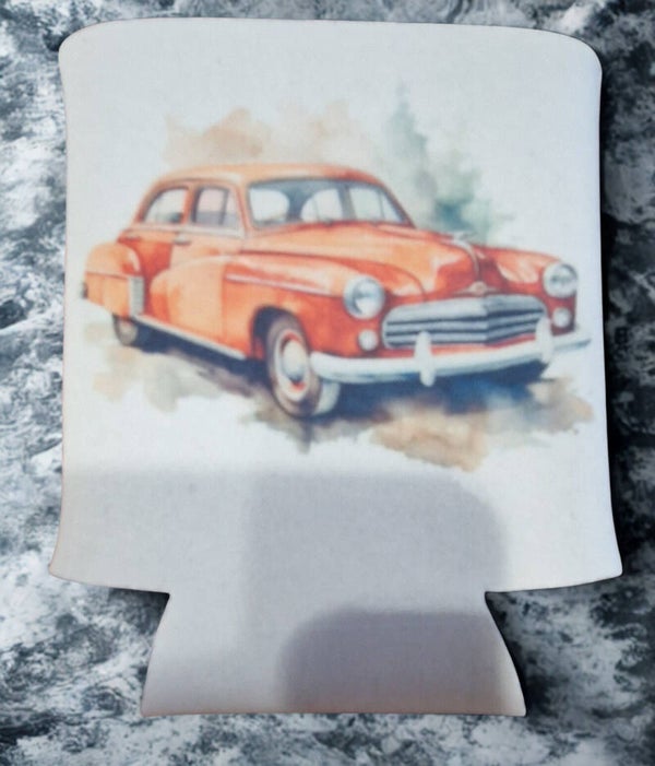 Pochette pour canette / bouteille d'eau motif voiture ancienne modèle 2