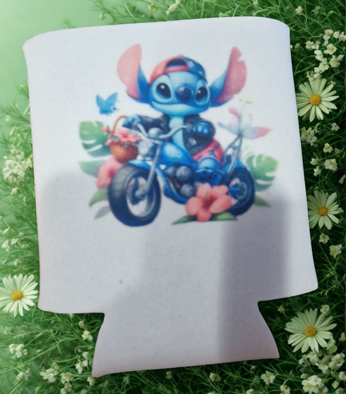 Pochette pour canette / bouteille d'eau motif stich moto