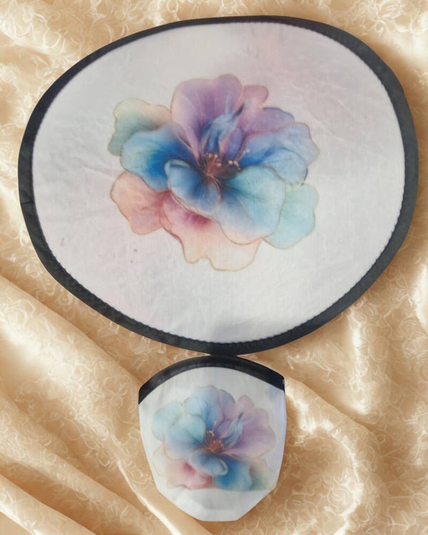 Éventail pliable ide poche imprimé fleur