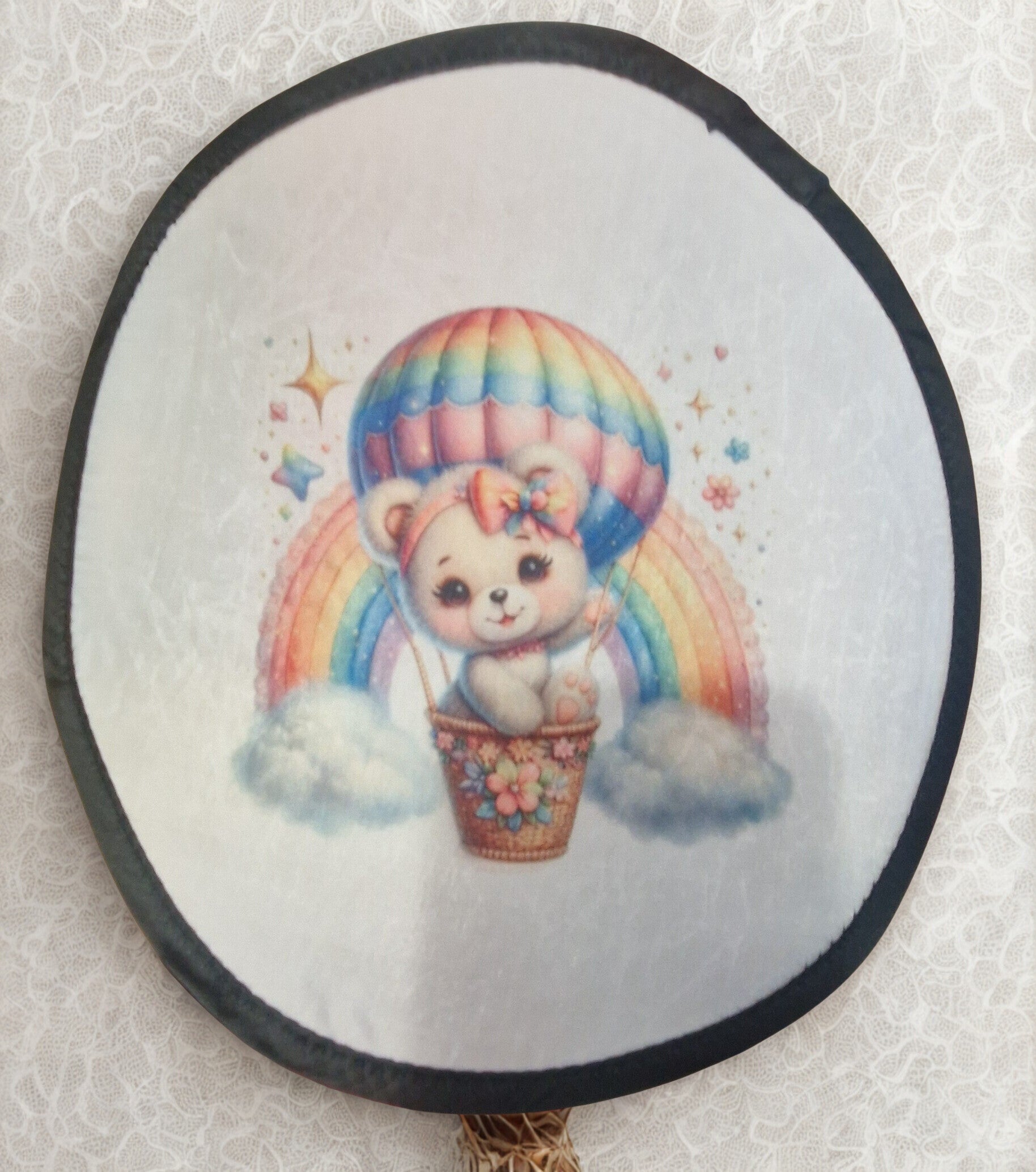 Éventail pliable ide poche imprimé montgolfière