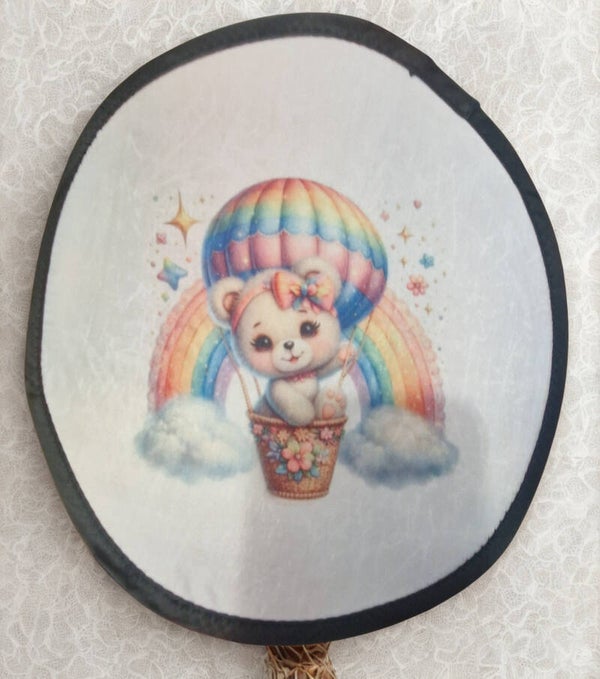 Éventail pliable ide poche imprimé montgolfière