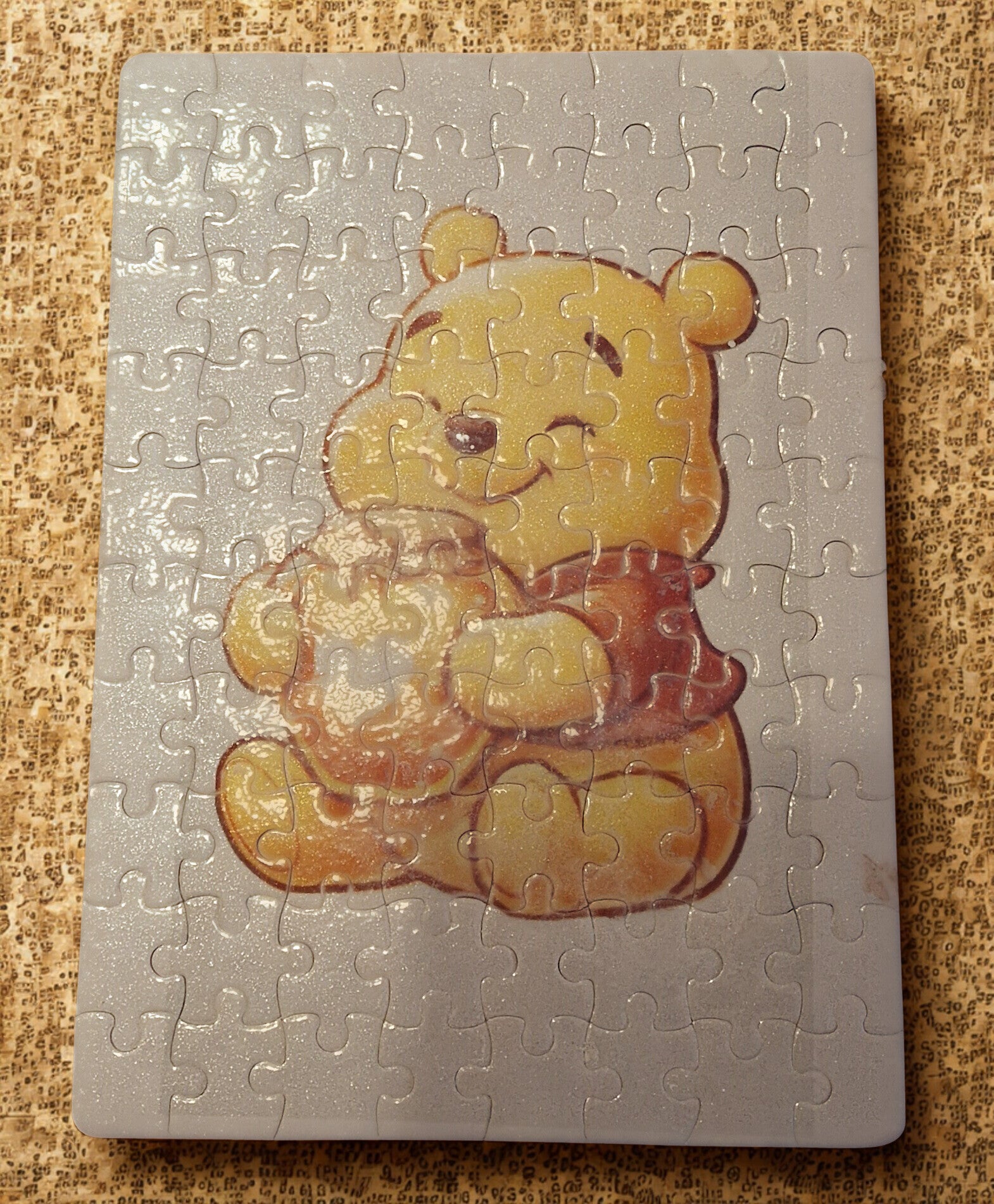 Puzzle en bois cartonné pièces détachées imprimé ourson