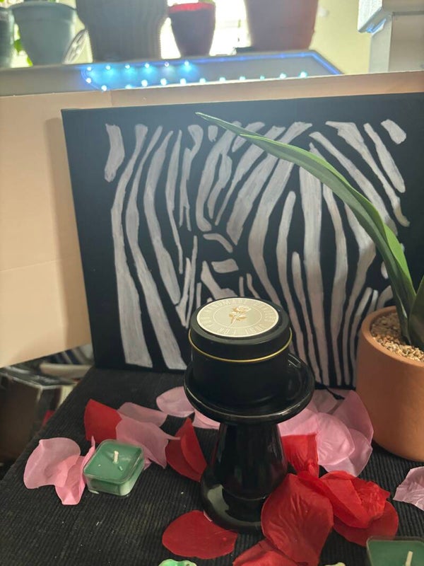 CANDLE 40Z BLACK TIN