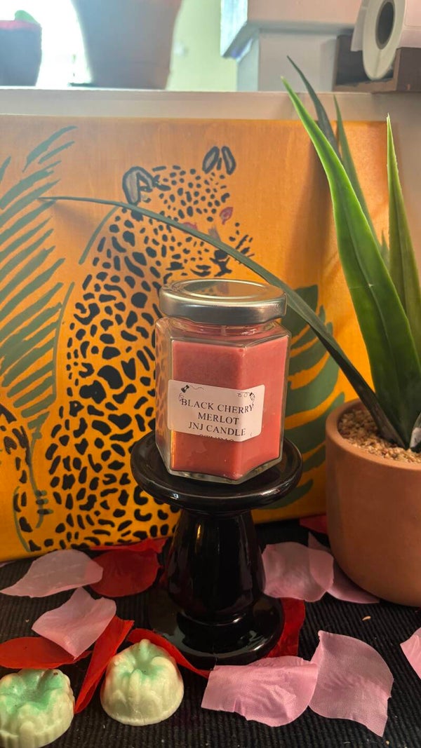 CANDLE Hexagon 6-oz Glass Container (CHOOSE A SCENT)