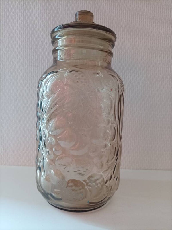 Glazen retro voorraadpot met deksel