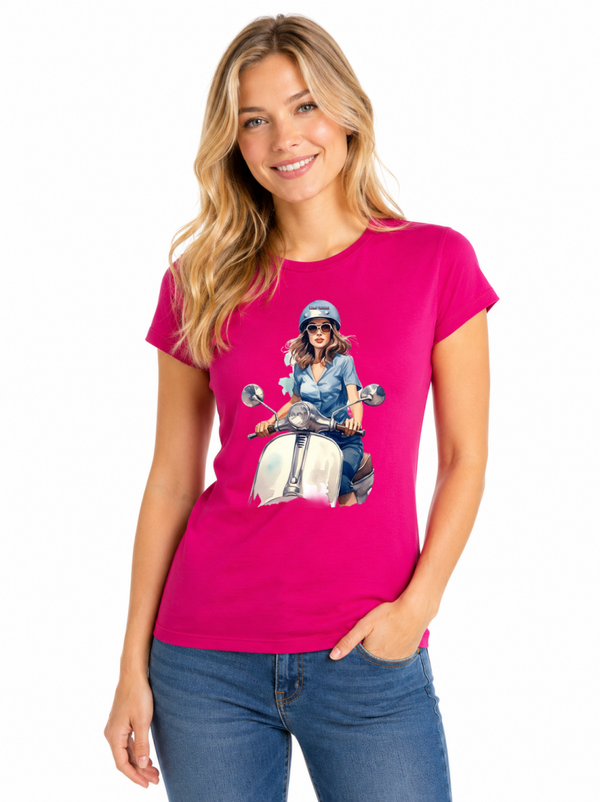 CAMISETA FUCSIA SEÑORA SCOOTER GIRL