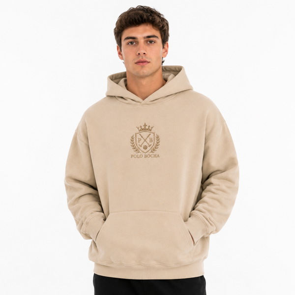 SUDADERA OVERSIZE UNISEX BEIGE EQUESTRIAN TEAM P B