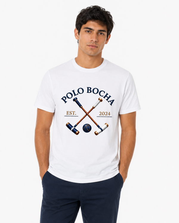 CAMISETA BLANCA CABALLERO POLO CLEATS