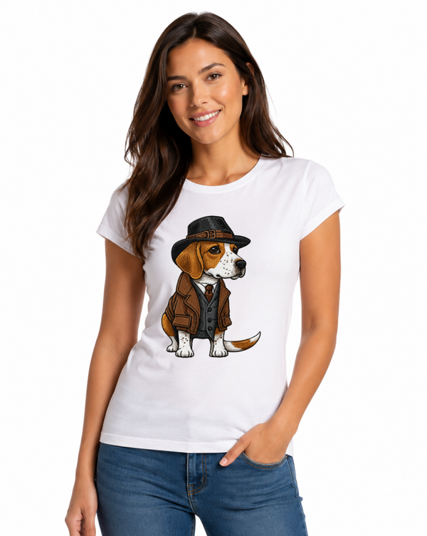 CAMISETA BLANCA SEÑORA BEAGLE