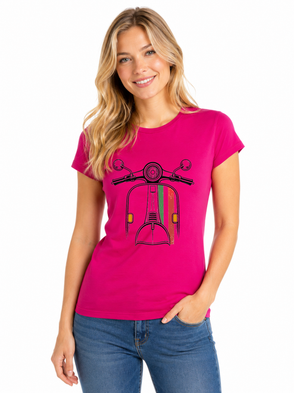 CAMISETA FUCSIA SEÑORA SCOOTER