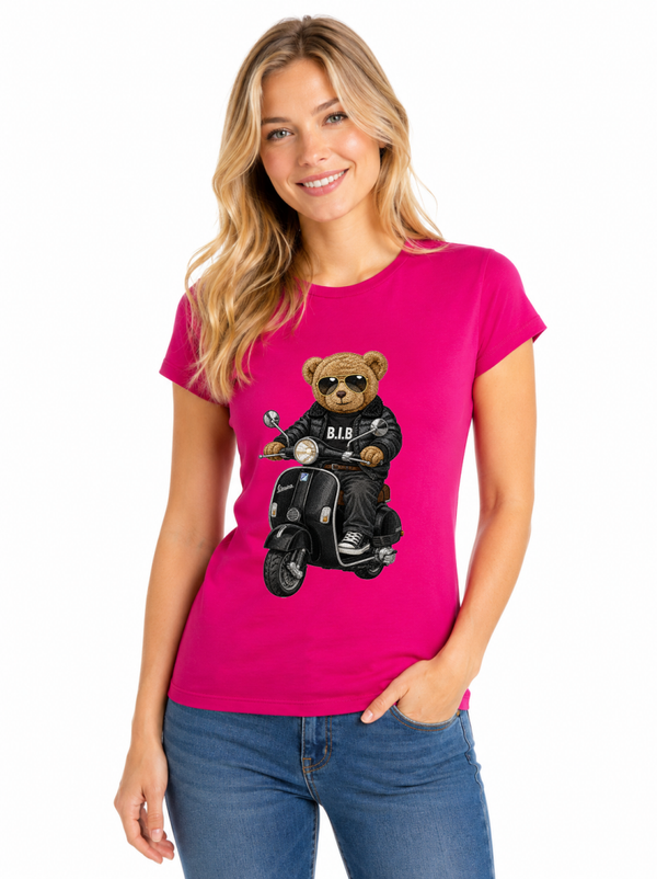 CAMISETA FUCSIA SEÑORA BEAR