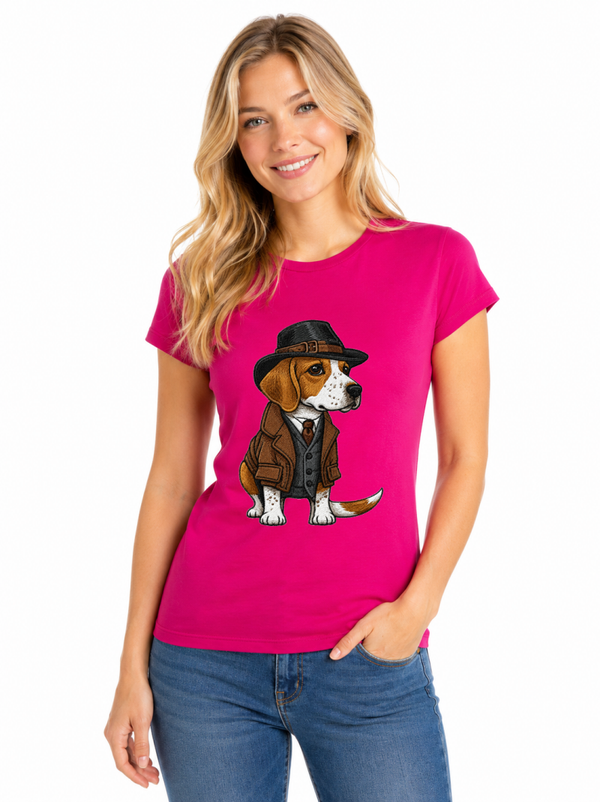 CAMISETA FUCSIA SEÑORA BEAGLE