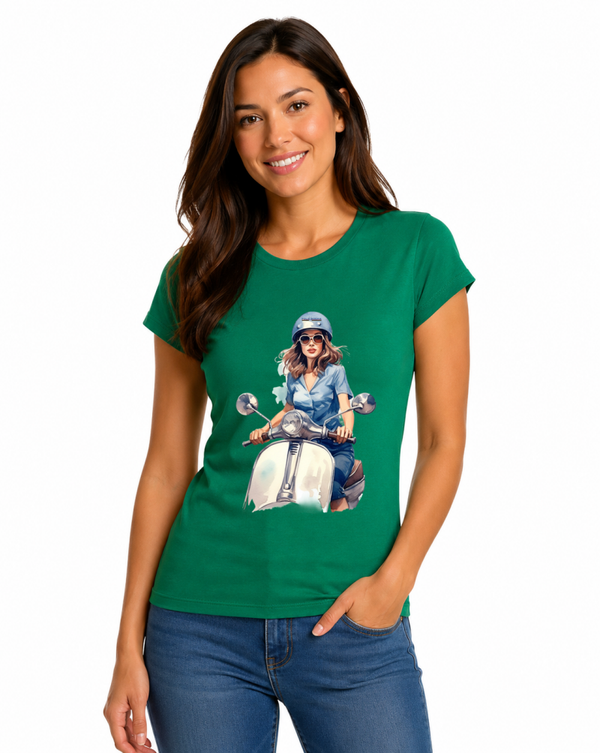 CAMISETA VERDE SEÑORA SCOOTER GIRL