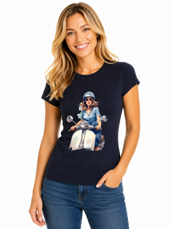 CAMISETA NEGRA SEÑORA SCOOTER GIRL