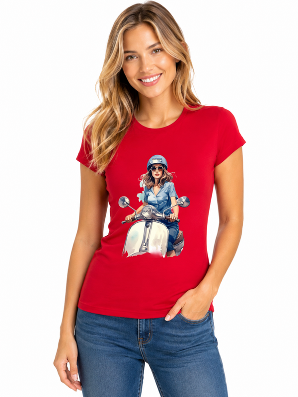 CAMISETA ROJA SEÑORA SCOOTER GIRL