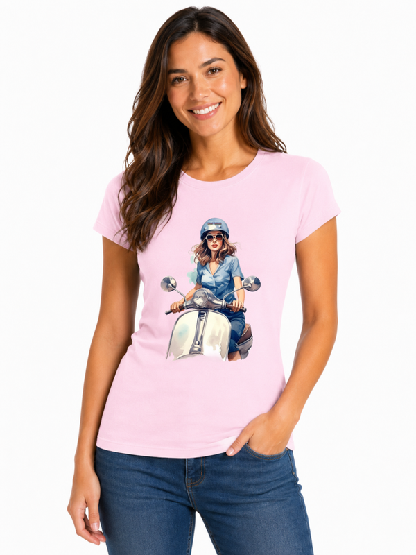CAMISETA ROSA SEÑORA SCOOTER GIRL