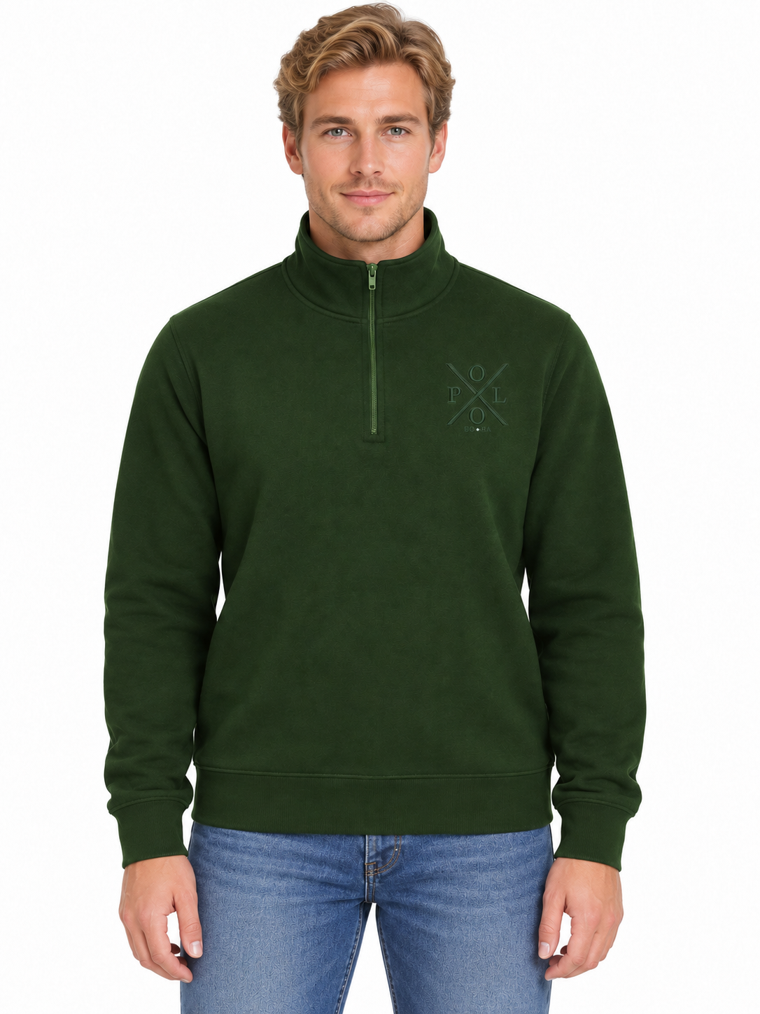HALF ZIP SWEATSHIRT UNISEX HALFZIP100BG