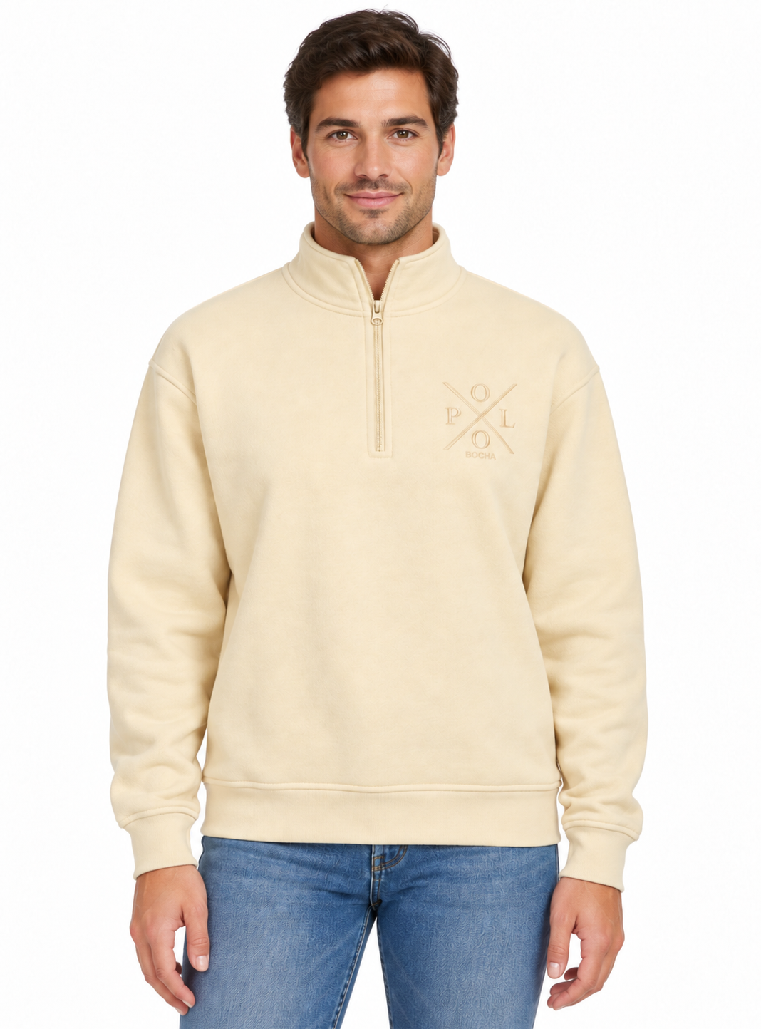 HALF ZIP SWEATSHIRT UNISEX HALFZIP100BT