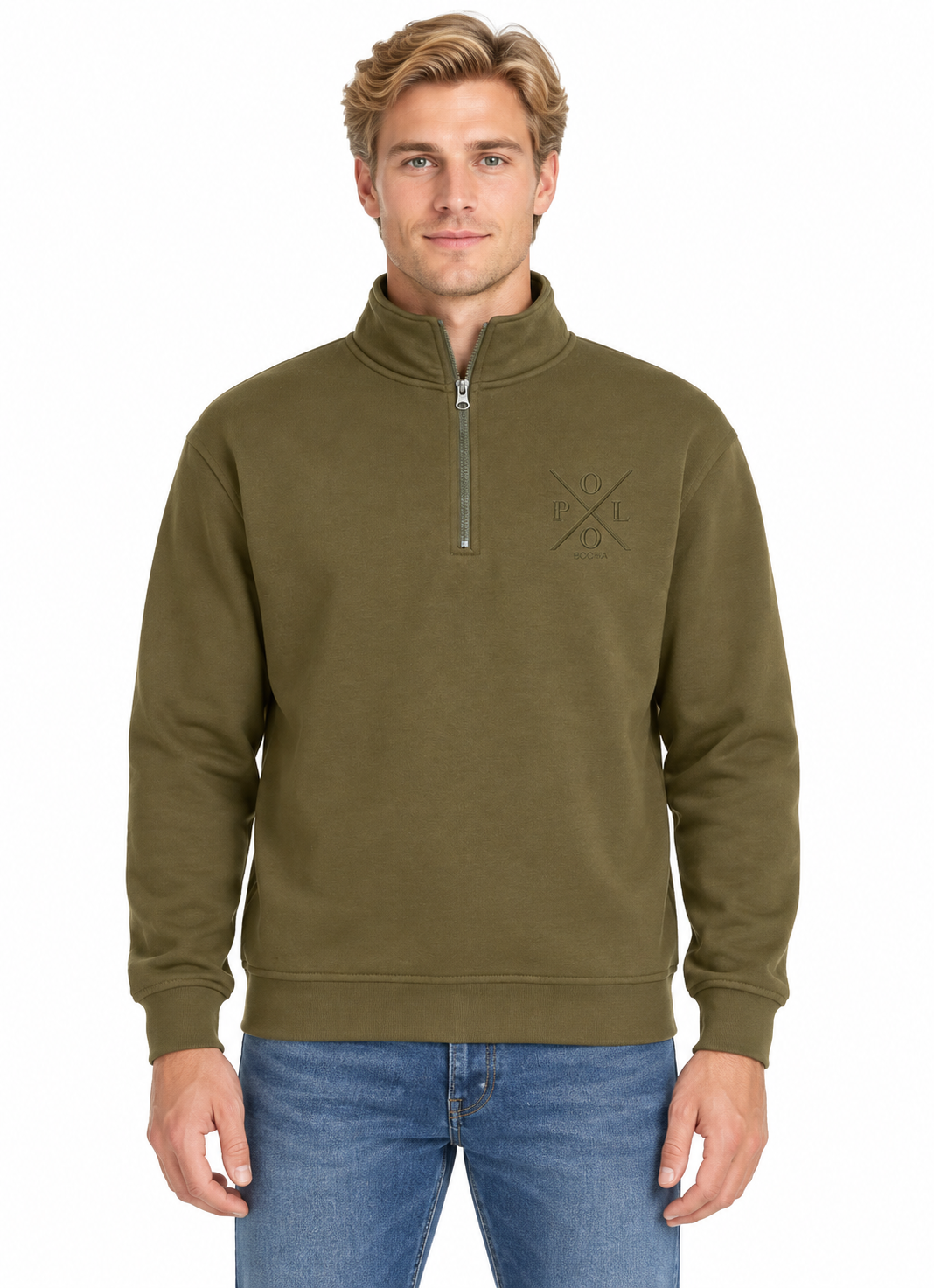 HALF ZIP SWEATSHIRT UNISEX HALFZIP100KHK