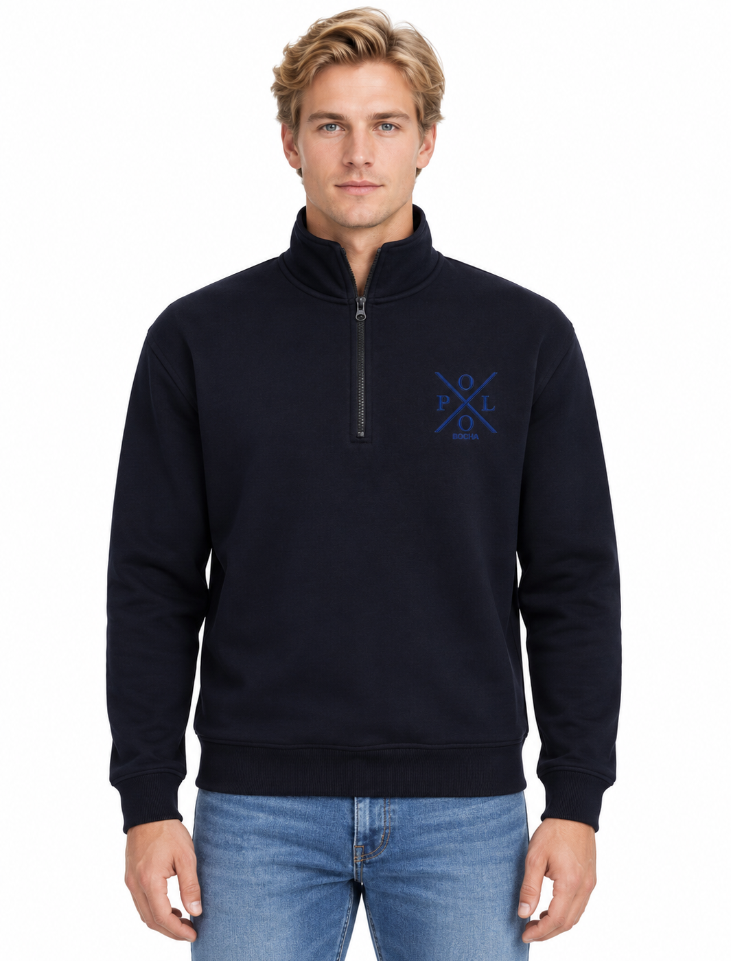 HALF ZIP SWEATSHIRT UNISEX HALFZIP100NY