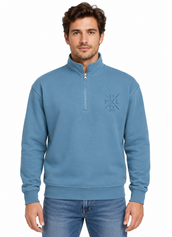HALF ZIP SWEATSHIRT UNISEX HALFZIP100PB