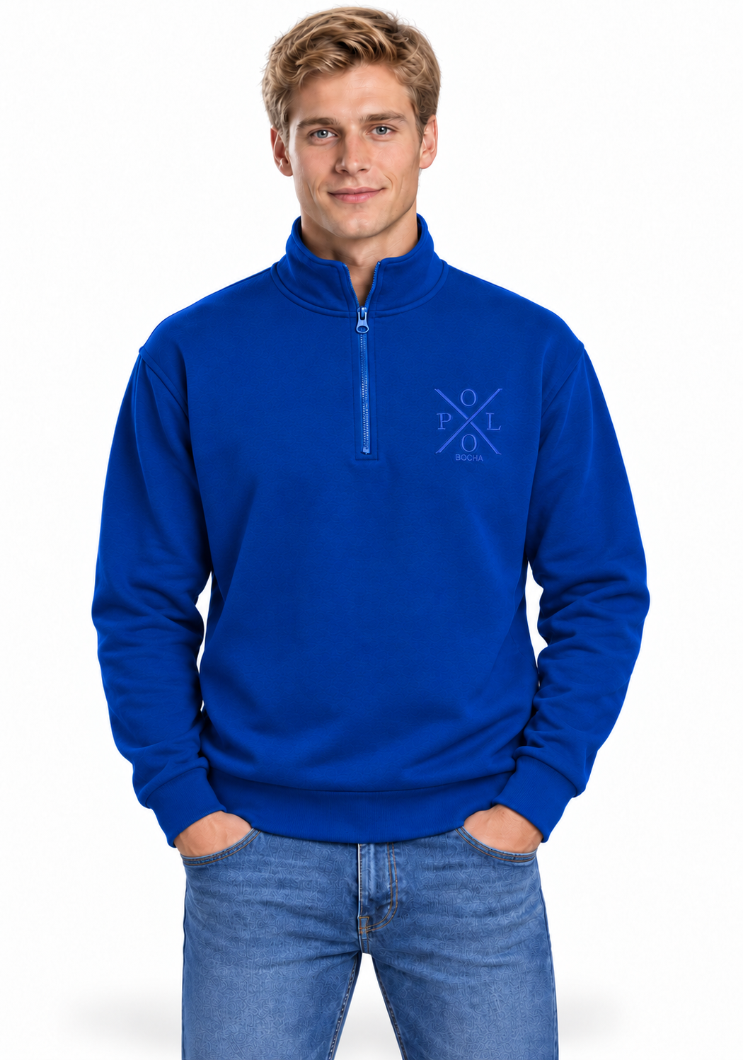 HALF ZIP SWEATSHIRT UNISEX HALFZIP100RB