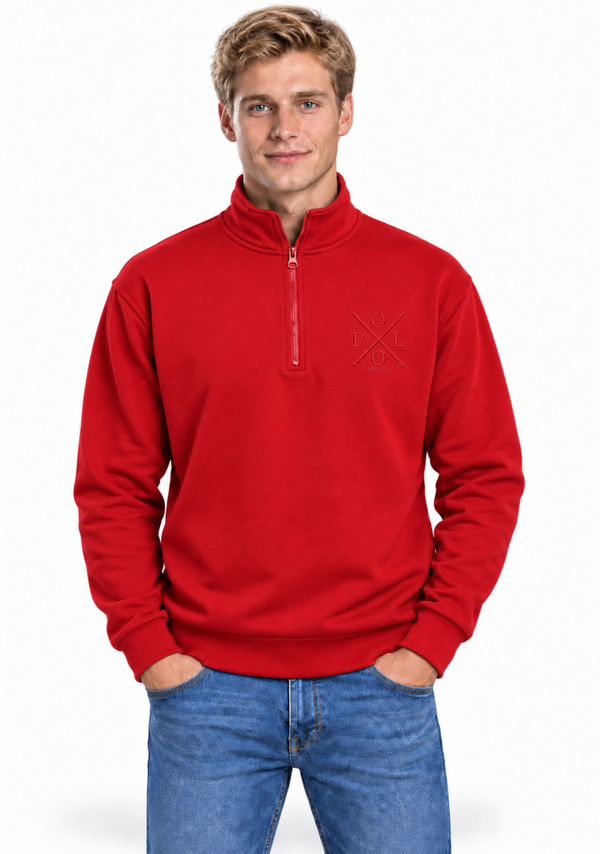 HALF ZIP SWEATSHIRT UNISEX HALFZIP100RD