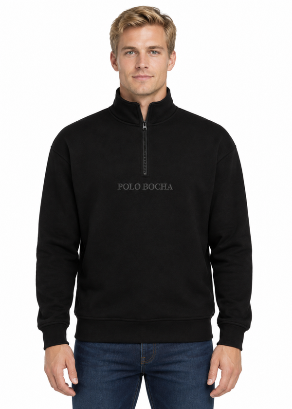 HALF ZIP SWEATSHIRT UNISEX HALFZIP110BK