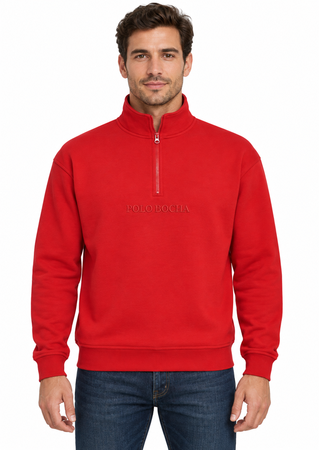HALF ZIP SWEATSHIRT UNISEX HALFZIP110RD