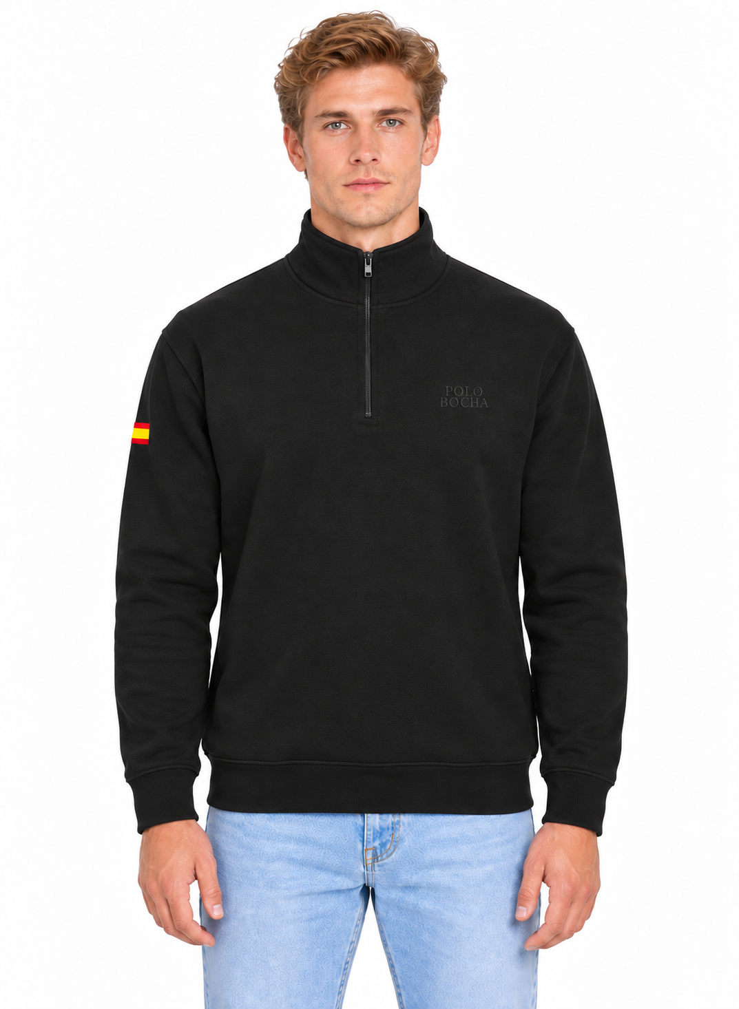 HALF ZIP SWEATSHIRT UNISEX HALFZIP130BK