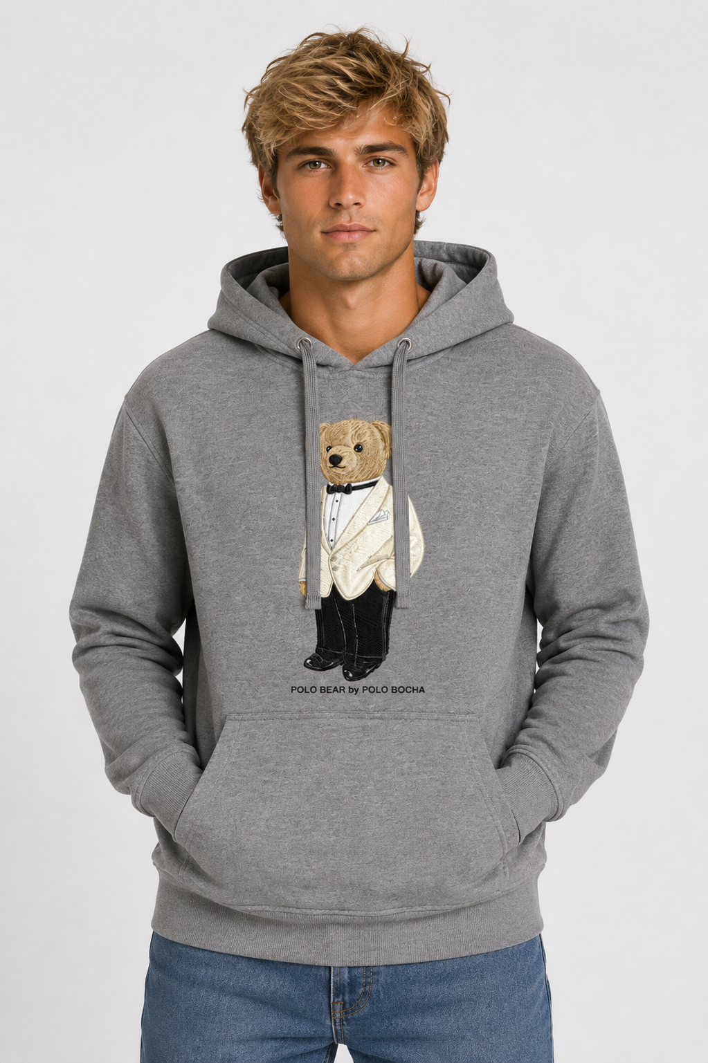 SUDADERA CAPUCHA UNISEX KNG230GREYM