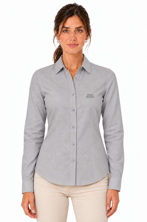 CAMISA MUJER OXFORD GRIS CLARO CAMOXFMJSL