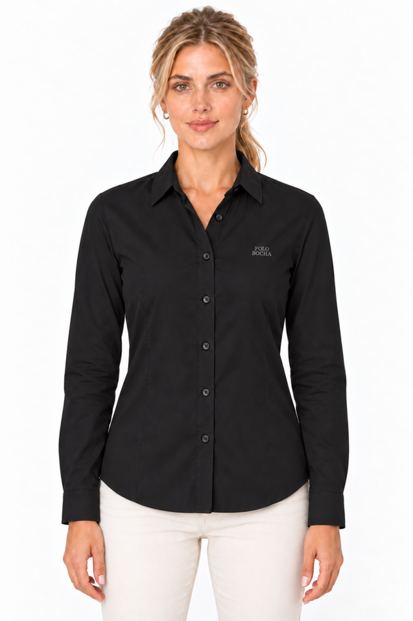 CAMISA MUJER POPELIN NEGRA CAMPOPMJBK