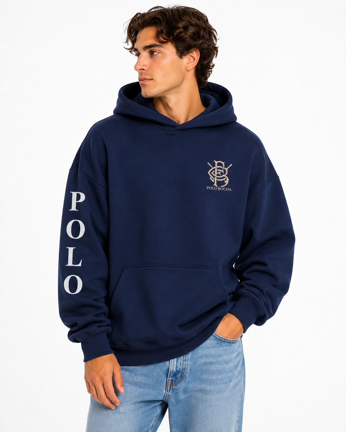 SUDADERA OVERSIZE UNISEX MARINO RIDER P B TEAM