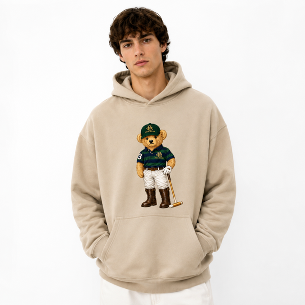 SUDADERA OVERSIZE UNISEX BEIGE POLO PLAYER