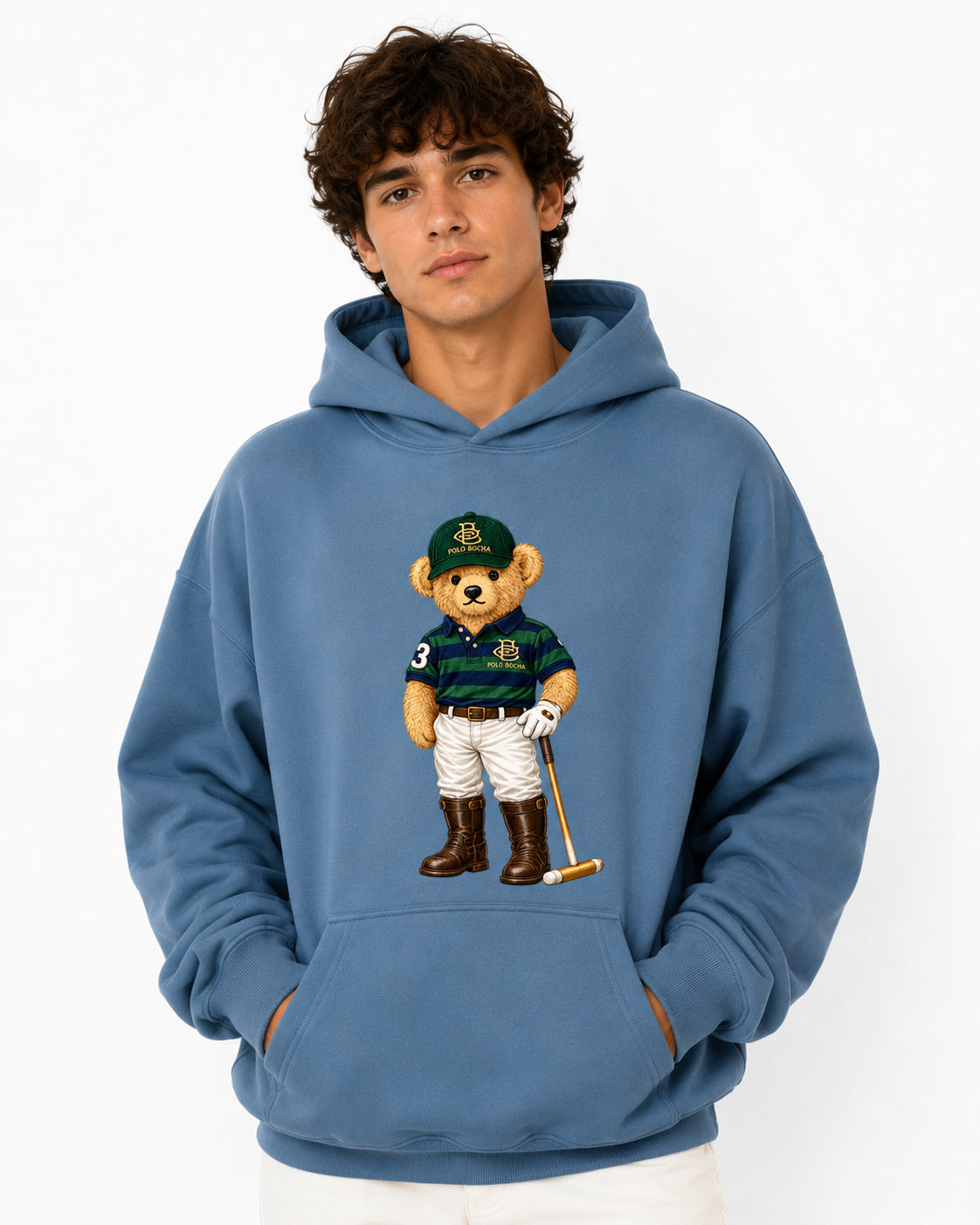 SUDADERA OVERSIZE UNISEX AZUL T POLO PLAYER