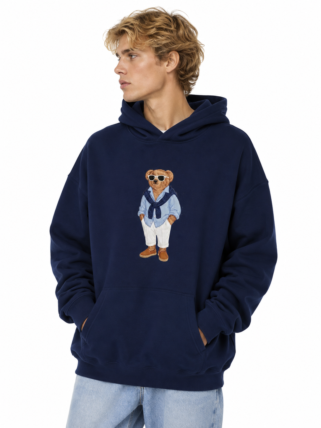 SUDADERA OVERSIZE CABALLERO MARINO BEACH BEAR