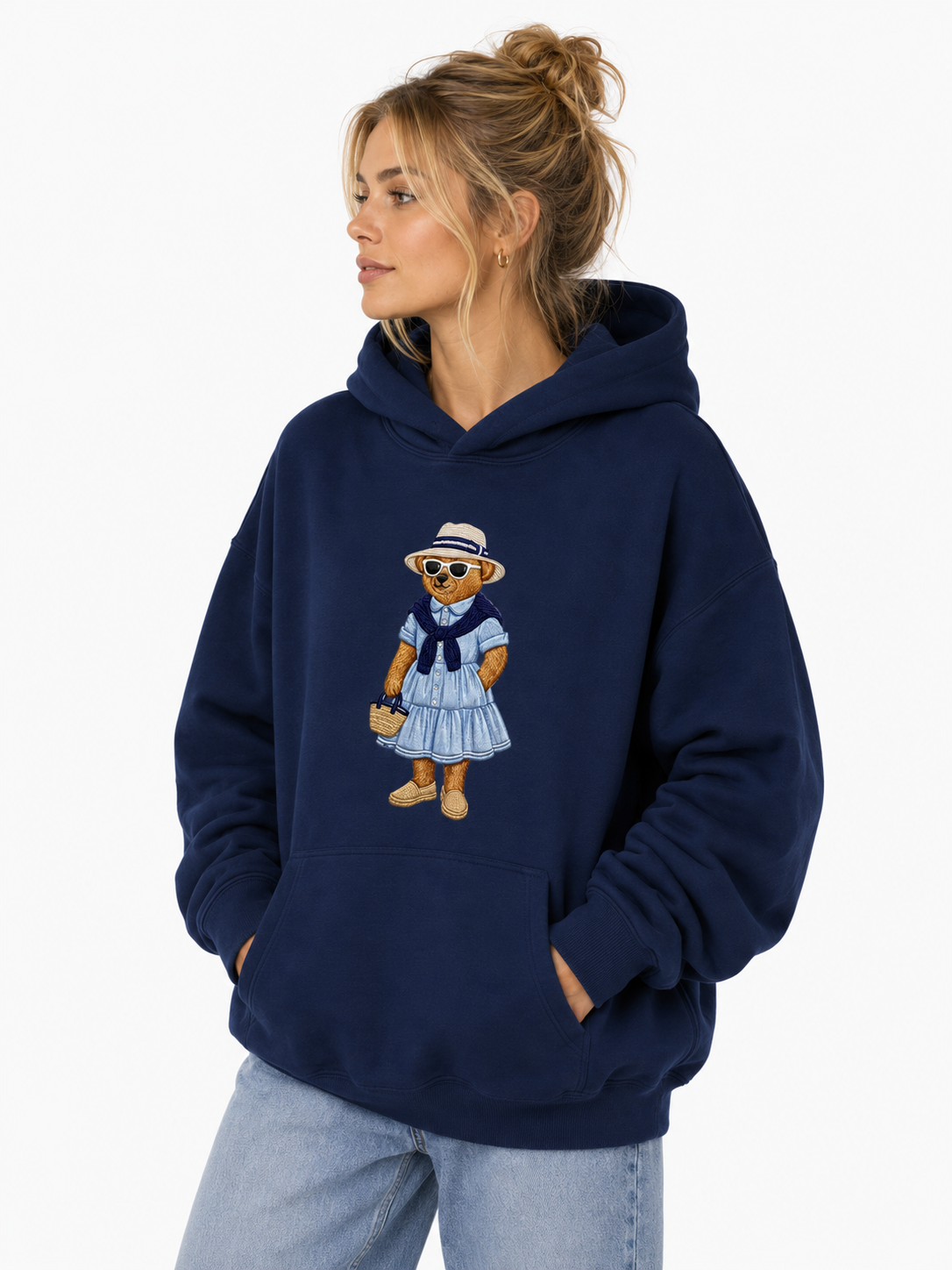 SUDADERA OVERSIZE MUJER MARINO BEACH BEAR