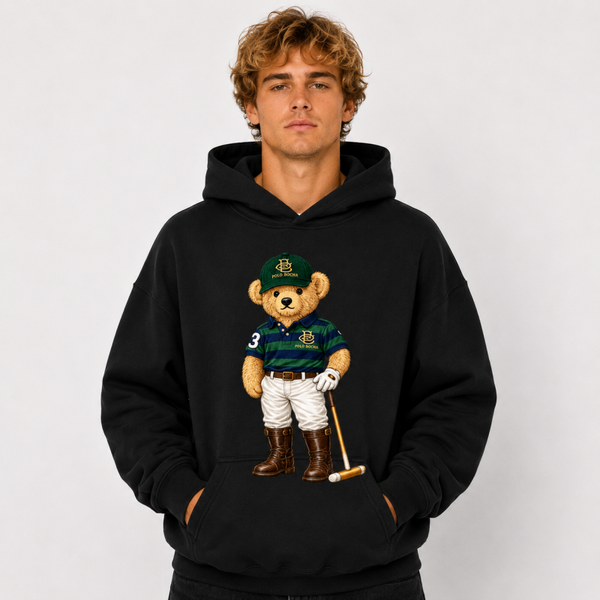 SUDADERA OVERSIZE UNISEX BLACK POLO PLAYER